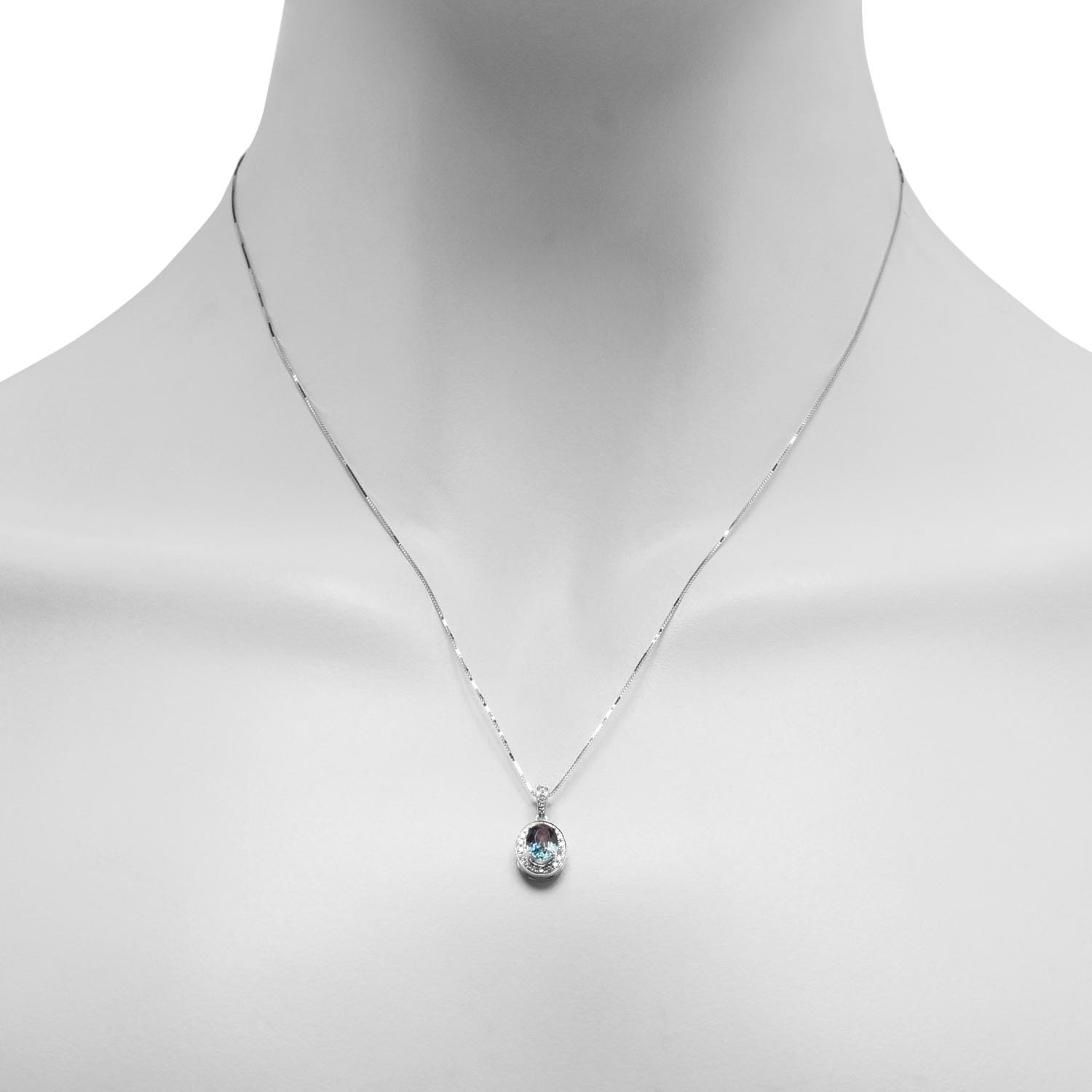 Pear Shape Sapphire Necklace in 14kt White Gold with Diamonds (1/5ct t –  Day's Jewelers